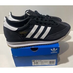adidas SL 72 RS Core Black Cloud White Blue JI1282 Men's Size 10 NEW Retro 70s